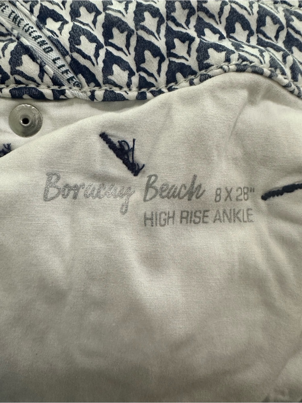 Tommy Bahama Boracay Beach High Rise Ankle Pants Geometric Print Size 28 - Picture 9 of 9